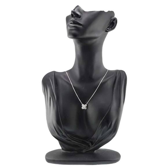 Van Cleef & Arpels Trefle Diamond Necklace 42cm K18 WG White Gold 750 - Picture 7 of 7